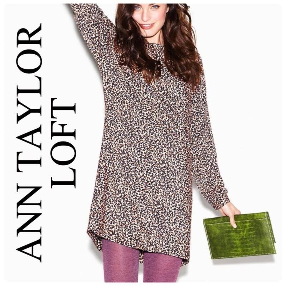 Ann Taylor Loft leopard shift dress